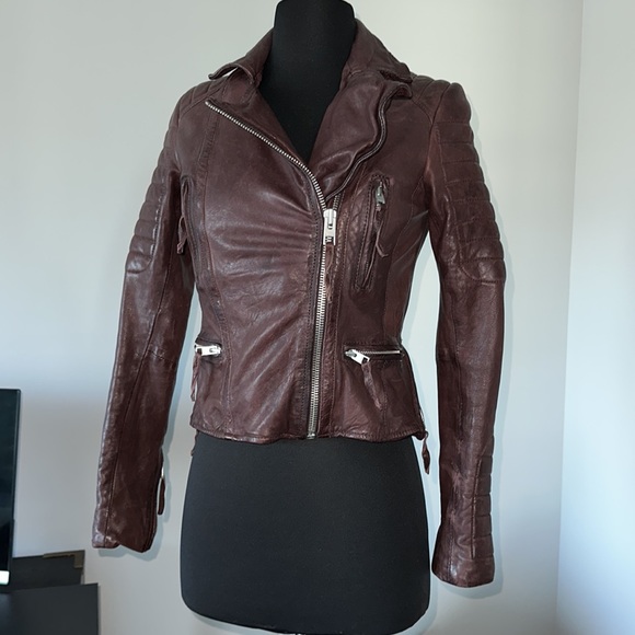 AMAZING AND FLAWLESS ALL SAINTS Genuine Italian Leather Jacket Sz US 2